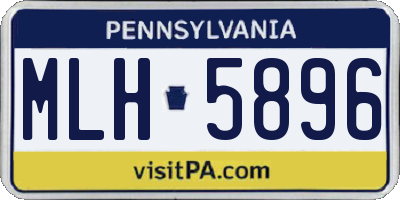 PA license plate MLH5896