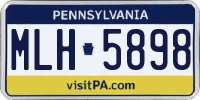 PA license plate MLH5898