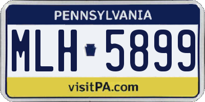 PA license plate MLH5899