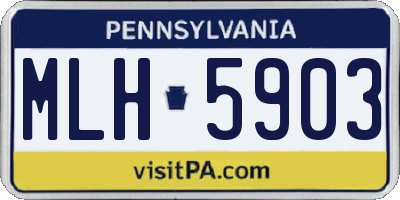 PA license plate MLH5903