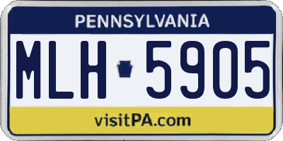 PA license plate MLH5905