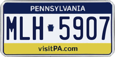 PA license plate MLH5907