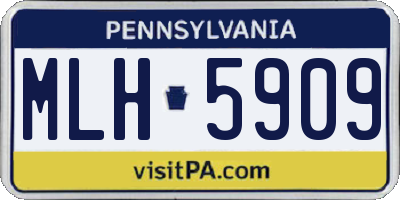 PA license plate MLH5909