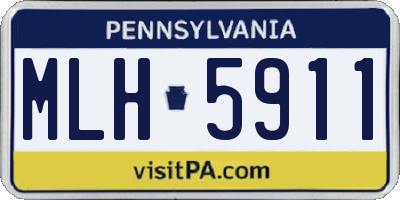 PA license plate MLH5911