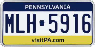 PA license plate MLH5916