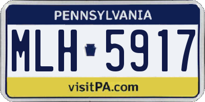 PA license plate MLH5917