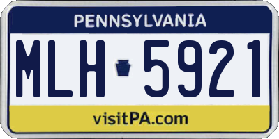 PA license plate MLH5921