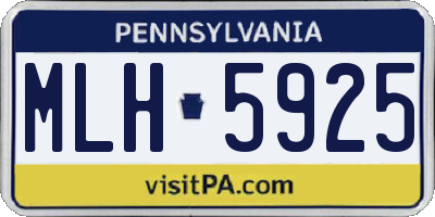 PA license plate MLH5925