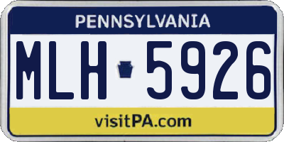 PA license plate MLH5926