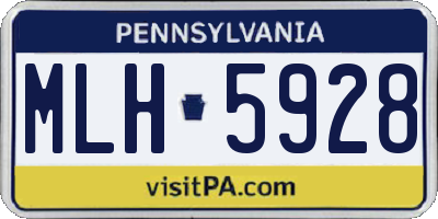PA license plate MLH5928