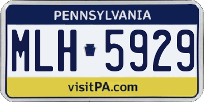 PA license plate MLH5929