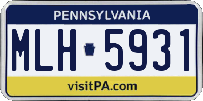 PA license plate MLH5931