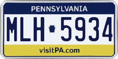 PA license plate MLH5934