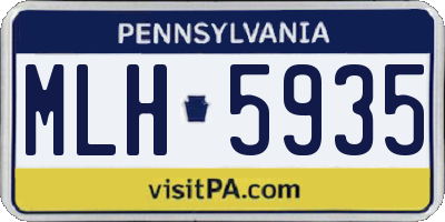 PA license plate MLH5935