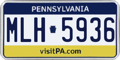 PA license plate MLH5936