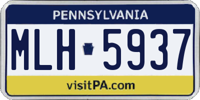 PA license plate MLH5937