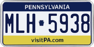 PA license plate MLH5938
