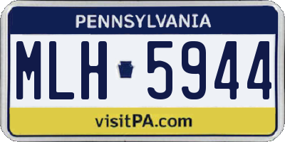 PA license plate MLH5944
