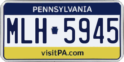 PA license plate MLH5945