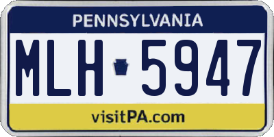 PA license plate MLH5947