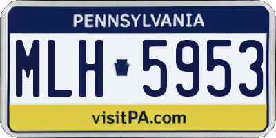 PA license plate MLH5953