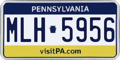 PA license plate MLH5956