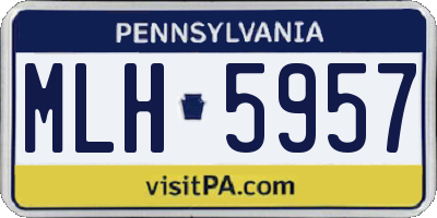 PA license plate MLH5957
