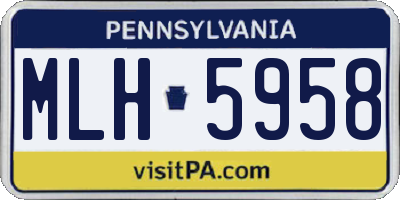 PA license plate MLH5958