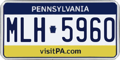 PA license plate MLH5960