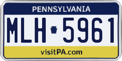 PA license plate MLH5961