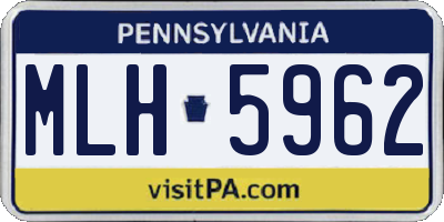 PA license plate MLH5962
