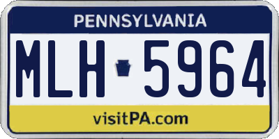 PA license plate MLH5964