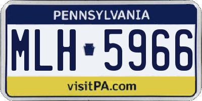 PA license plate MLH5966