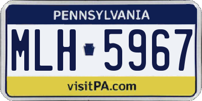 PA license plate MLH5967