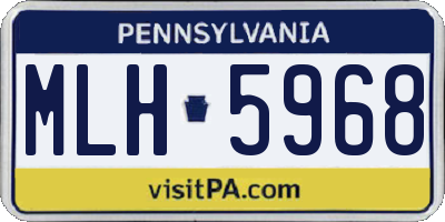 PA license plate MLH5968