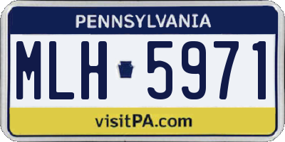 PA license plate MLH5971