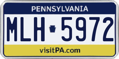 PA license plate MLH5972