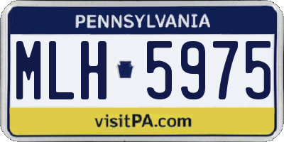PA license plate MLH5975