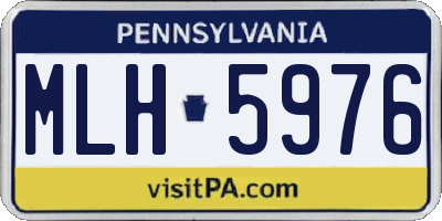 PA license plate MLH5976