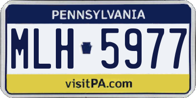 PA license plate MLH5977