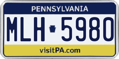 PA license plate MLH5980