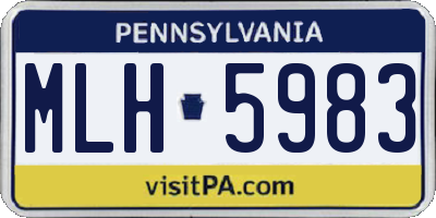 PA license plate MLH5983
