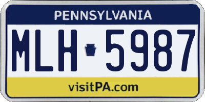 PA license plate MLH5987