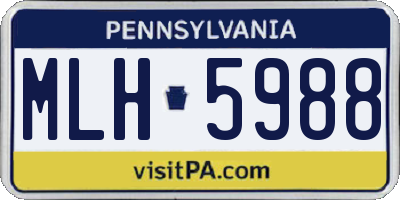 PA license plate MLH5988