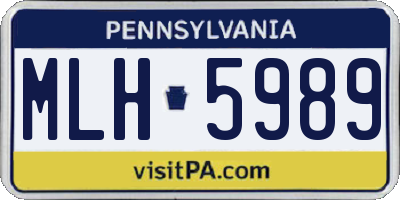 PA license plate MLH5989