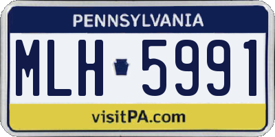 PA license plate MLH5991
