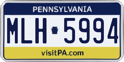 PA license plate MLH5994