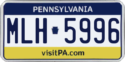 PA license plate MLH5996