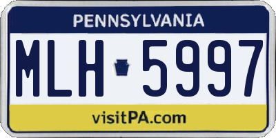 PA license plate MLH5997