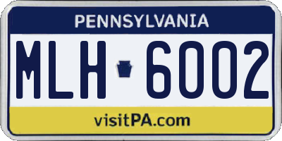 PA license plate MLH6002